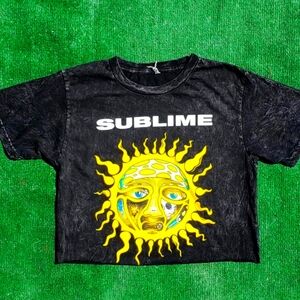 NEW Sublime Black Graphic Crop Top